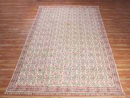 Kitchen Dining Room Floor Rug Indian Hand Block Printed Cotton Dhurrie Outdoor Geometric Garden Beach Kilim Carpet 4x6 6x9 5x8 Feet