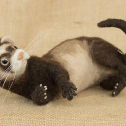 Made To Order Needle Felted Ferret Custom Needle Felted Animal Sculpture - thumbnail 4