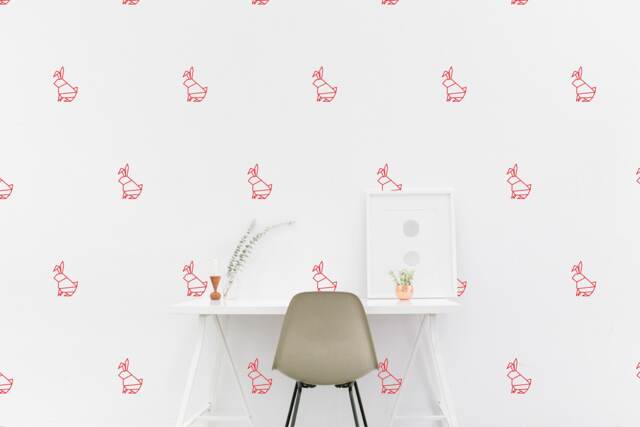 Rabbit Wall Decal Kids Room Origami Wall Sticker Living Bedroom Pattern Wallpaper Vinyl Decals Stickers Home Decor - image 1