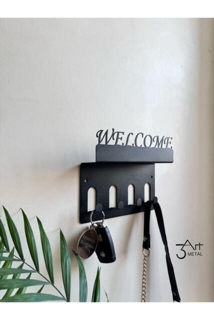 Welcome Key Holder Shelf Stainless Steel Entryway Organizer - image 1