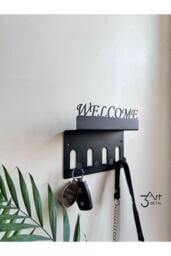 Welcome Key Holder Shelf Stainless Steel Entryway Organizer