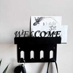 Welcome Key Holder Shelf Stainless Steel Entryway Organizer - thumbnail 2