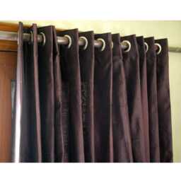 "Pair Of Deep Plum Silk Curtain Panels 26""x96" - thumbnail 2