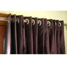 "Pair Of Deep Plum Silk Curtain Panels 26""x96" - thumbnail 1