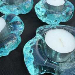 Molten Glass Tea Candle Holder - thumbnail 3