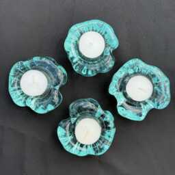 Molten Glass Tea Candle Holder - thumbnail 2
