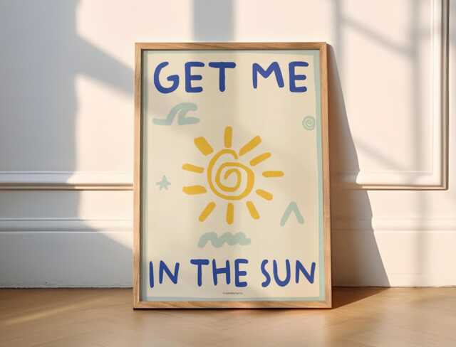 Get Me in The Sun Wall Art Print - Summer Beach Decor Poster - image 1