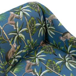 Teal Monkey Mini Chaise Longue - Small Tropical Jungle Lounger Handmade in Britain - thumbnail 3