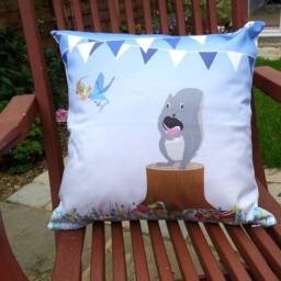 Bunting Cushion, Animals Cushion, Woodland Lovely Deer Homeware, Animal Picnic Homeware Gift, Gift For Her, Cushion Cover - thumbnail 2