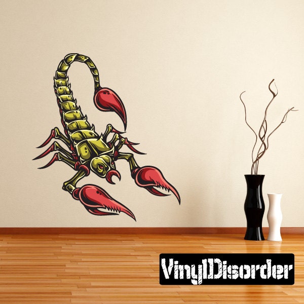 Scorpion Wall Decal - Fabric Vinyl Removable & Reusable Scorpionuscolor001Et