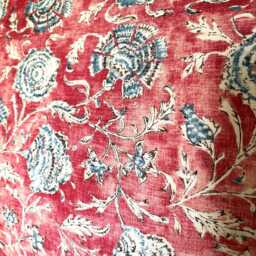 Ralph Lauren Shell Beach Batik Scarlet Red & Blue Bolster Cushion Cover - thumbnail 2