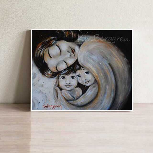 Mother Of Two Art Print, Meaningful Gift For Mom Twins - Home - image 1