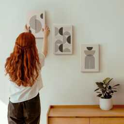 Canvas Wall Art Set Of 3 - Geometric Patterns Minimalism, Brown Large, Abstract Hanging Piece - thumbnail 3