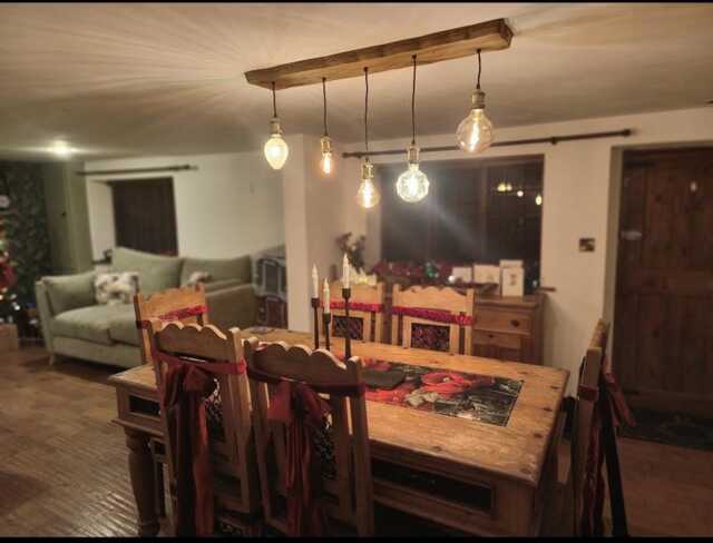 Live Edge 3/5/7 Pendant Wooden Plank Light - image 1