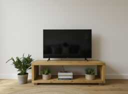 Rustic Solid Wood Tv Stand, Extra Wide Media Console, Handmade - thumbnail 1
