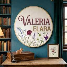 Personalized Wildflower Nursery Name Sign, Floral Baby Girl Room Decor, Round Wooden Plaque, Boho Wall Art - thumbnail 2