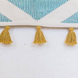 Riptide Handmade Flatwoven Cotton Kilim Rug Southwestern Geometric 5x7 5x8 8x10 9x12 Living Room Decor Colorful Tassels Area Runner - thumbnail 3