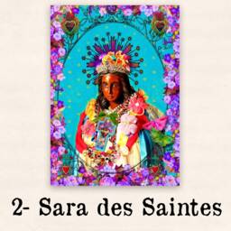 Poster Of The Blessed Virgin Guadalupe Fleurie - Religious Icon Mexican Auctioneer Madonna in Exotic Colors Surrounded By Flowers - thumbnail 3