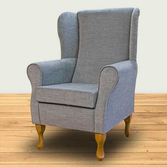 Ice Velvet Wingback Armchair - Luxury Orinoco Fireside Accent Chair Made To Order in Britain - image 1