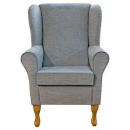 Ice Velvet Wingback Armchair - Luxury Orinoco Fireside Accent Chair Made To Order in Britain - thumbnail 2