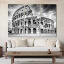 Colosseum in Rome Black & White Canvas Print, Photo, Pint, Wall Art, Italy Art - thumbnail 4