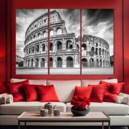 Colosseum in Rome Black & White Canvas Print, Photo, Pint, Wall Art, Italy Art - thumbnail 2