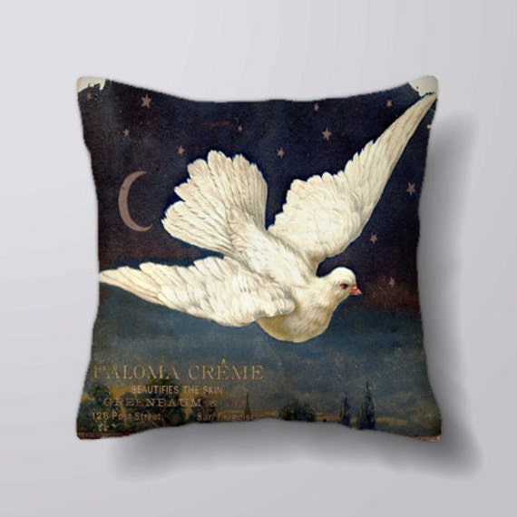 Night Moon Dove - Can Be Customizeable Personlized -Cushion Cover Case Or Stuffed With Insert - image 1