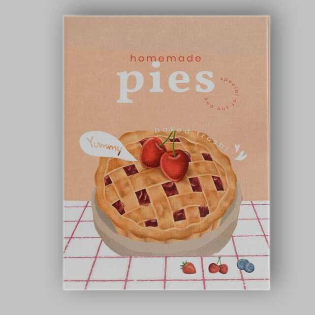 Homemade Cherry Pie Vintage Bakery Poster Canvas Wall Art Print Decor Picture Ready To Hang - image 1