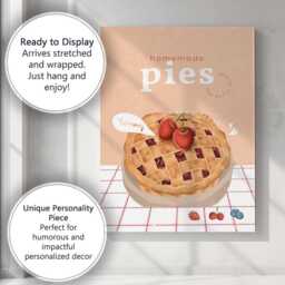 Homemade Cherry Pie Vintage Bakery Poster Canvas Wall Art Print Decor Picture Ready To Hang - thumbnail 3
