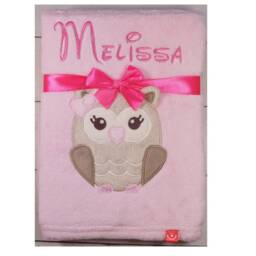 Baby Blanket Embroidered With Name & Date Eule 76 X 102 cm - 802003 - thumbnail 2