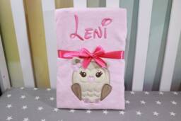 Baby Blanket Embroidered With Name & Date Eule 76 X 102 cm - 802003 - thumbnail 1
