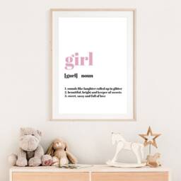 Girl Definition Print, Girls Nursery Prints, Bedroom Decor, Wall Art, Blush Pink - thumbnail 2