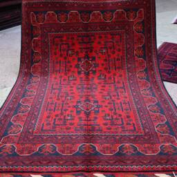 Afghan Rug, 5.4 X 3.5 Ft, Gorgeous Rug, Handmade Turkoman Traditional 100% Wool, 5X3 Bukhara Living Room Area Oriental Rug - thumbnail 3