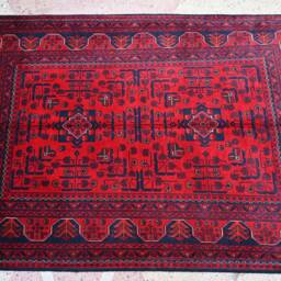 Afghan Rug, 5.4 X 3.5 Ft, Gorgeous Rug, Handmade Turkoman Traditional 100% Wool, 5X3 Bukhara Living Room Area Oriental Rug - thumbnail 2