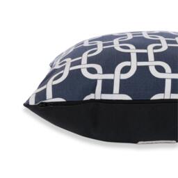 Chain Link Lattice Print Reversible Pillow Cover in Navy Blue & White, Gotcha By Premier Prints - Modern Geometric D??cor - thumbnail 3