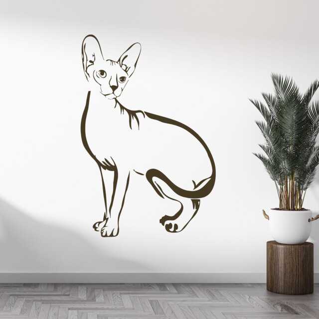 Sphynx Cat Wall Decal Egyptian Decor Pattern 2675 - image 1