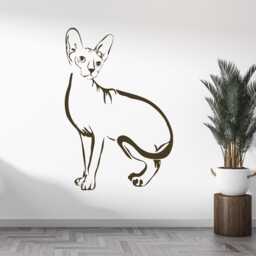 Sphynx Cat Wall Decal Egyptian Decor Pattern 2675 - thumbnail 1