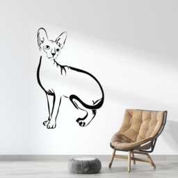 Sphynx Cat Wall Decal Egyptian Decor Pattern 2675 - thumbnail 3
