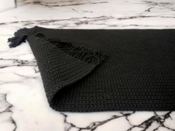 Custom Size Cotton Bath Mat With Fringe Handmade Reversible Rug Color Options - thumbnail 1