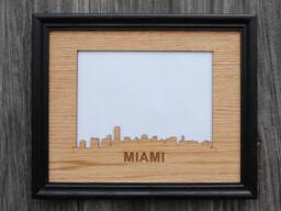 Miami Skyline Picture Frame - 8x10 Holds 5x7 Photo Frame, Vacation Memories, Souvenir - thumbnail 1