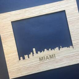 Miami Skyline Picture Frame - 8x10 Holds 5x7 Photo Frame, Vacation Memories, Souvenir - thumbnail 2