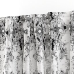 Tie Dye Curtain Panel - Abstract Marble Monochromatic Shibori Custom Ice Dyeing Grey & Black By Michellemathis - thumbnail 3