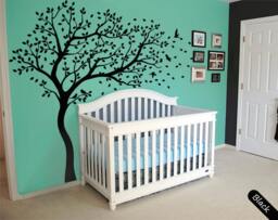 Large Tree Wall Decal - Nursery Decor With Birds & Leaves - thumbnail 1