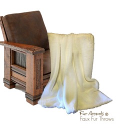 Faux Rabbit Fur Throw Blanket - White Plush Designer Rug, Usa