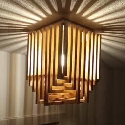 Wooden Lamp Art Deco Art Nouveau
