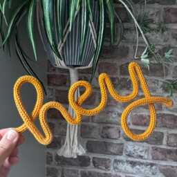 Knitted Wire Hey Sign - Fun Wall Decor Kids Room - thumbnail 3