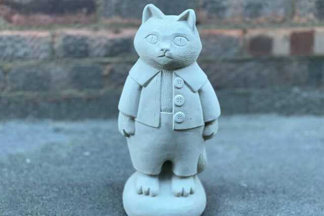 Elegant Cat Decor Concrete Kitten Figurine Stone Home Kitty Sculpture Cement Pet Decoration Outdoor Memorial Ornament Cat Lover Gift - image 1