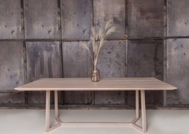 Farmhouse Oak Dining Table - Solid Wood, Handcrafted Large For Kitchen Or Room - image 1