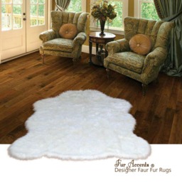 Faux Fur Chubby Bear Rug - Animal Pelt Shape Throw, Usa Made - thumbnail 2