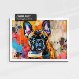 French Bulldog Beer Glass Painting Framed Poster Print & Canvas Wall Decor Art Bar Kitchen Room Dog Gift Idea Pet - thumbnail 3